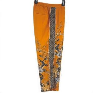 Anthropologie Floral Border Print Cropped Pant